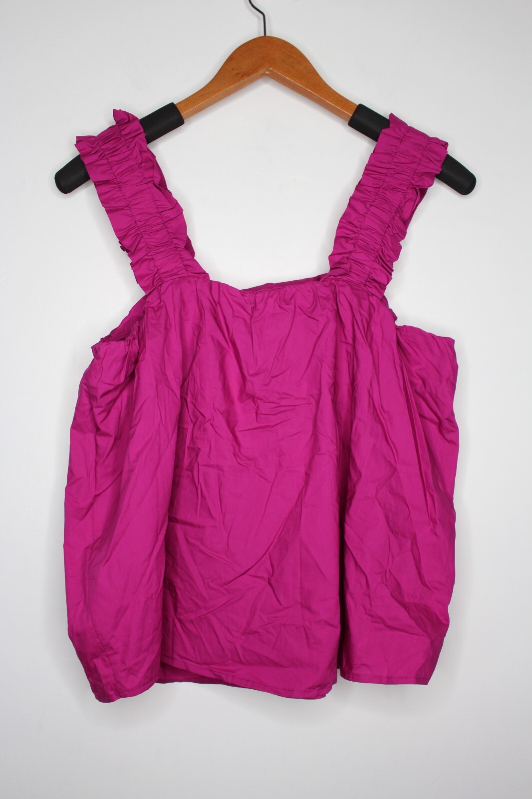 Womens Time and Tru Ruffle Strap Top Purple Size Medium (8-10)