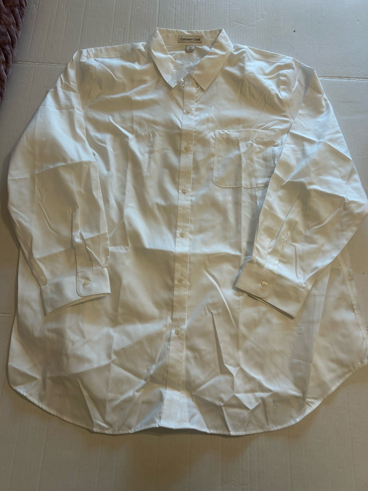 NWT Coldwater Creek Womens Plus Sz 2X Shirt Cotton Anytime Easy Care Button Down