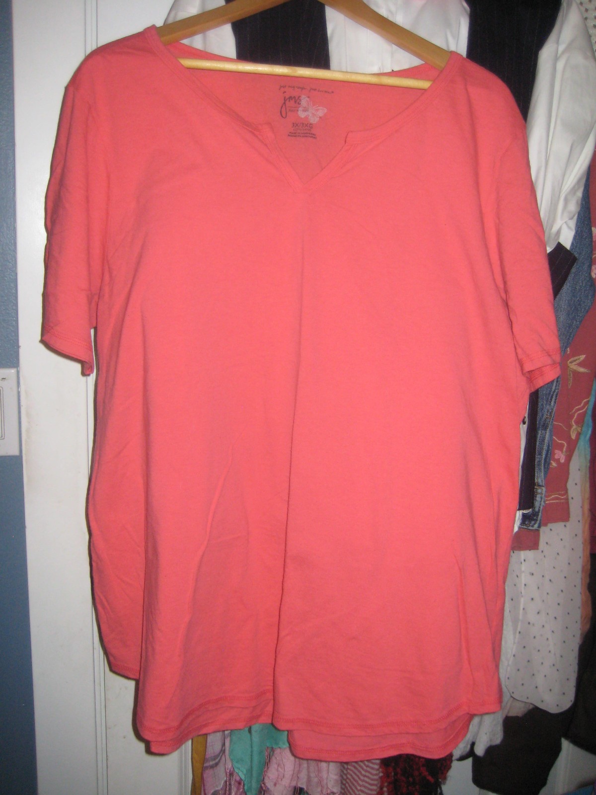 Just My Size Orange V-Neck Short-Sleeved T-Shirt Women’s 3X 22W