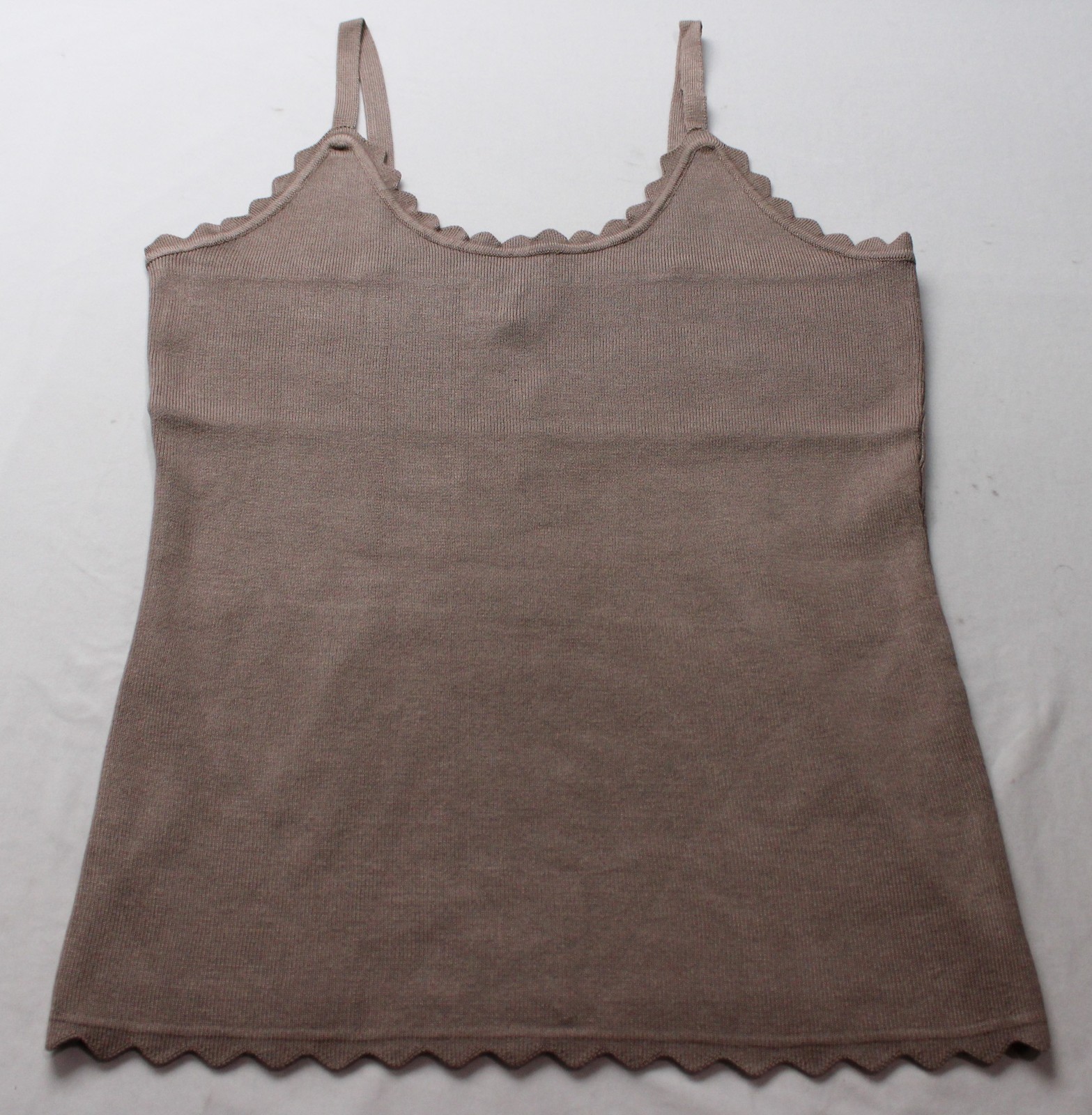 Pearch By Blu Pepper Women’s Plus Scalloped Hem Cami AC2 Taupe Size 1X NWT