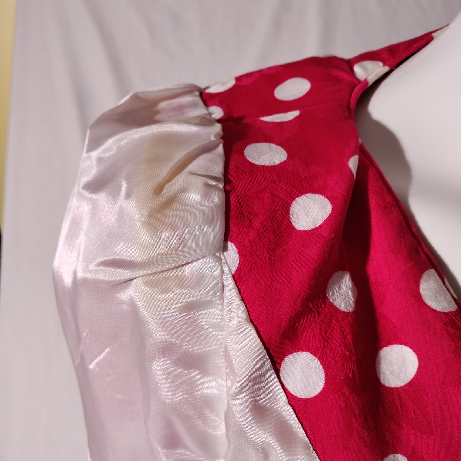 Rickie Freeman for Teri Jon Pink White Polka Dot Fun Vintage Size 4 100% Cotton