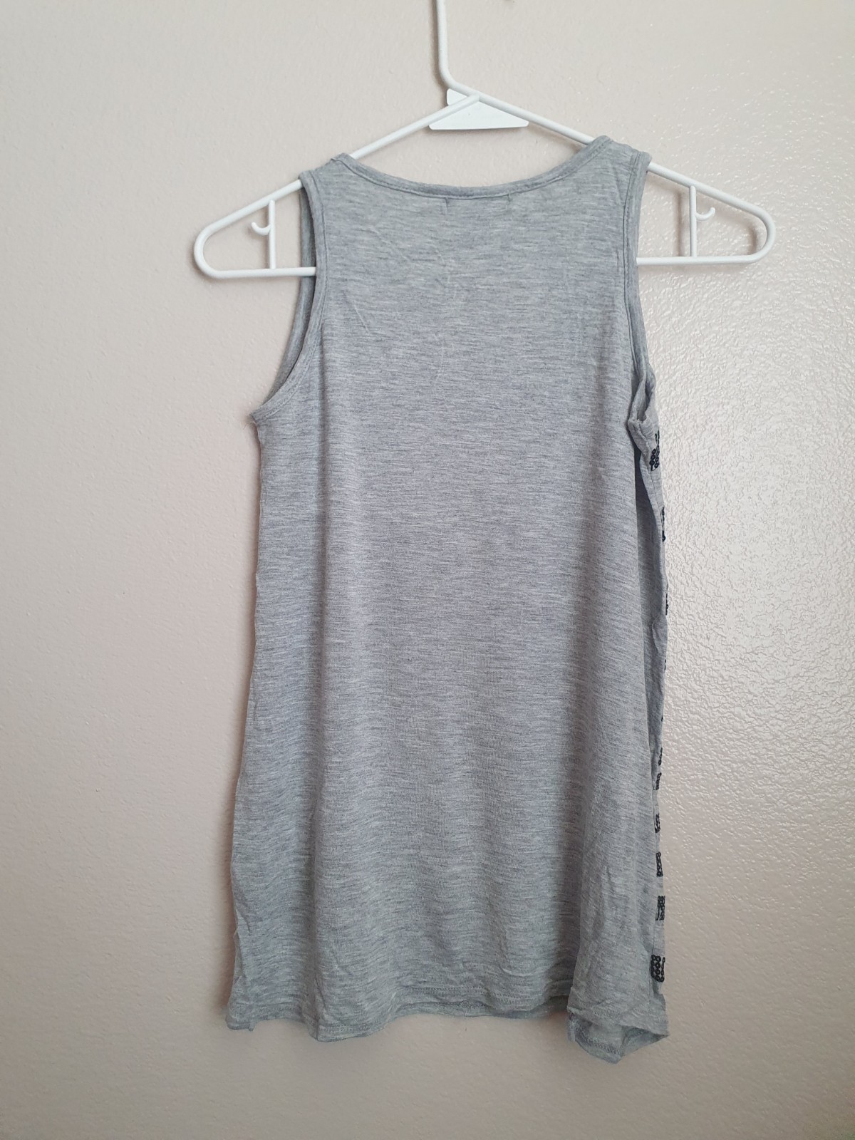 Cha Cha Vente Gray Black Zebra Sequin Tank Top Small Sleeveless