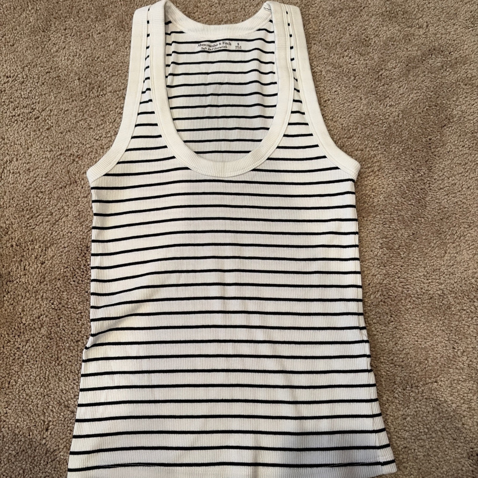 Abercrombie & Fitch Women’s Soft A&F Striped Ribbed Tank Top Sz S