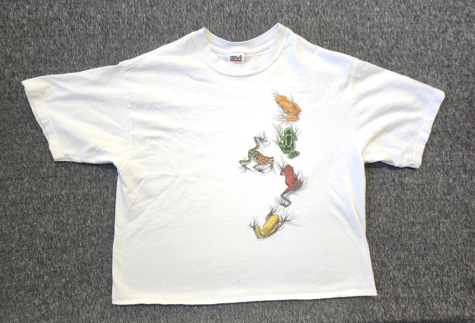 Vintage Human-i-Tees Tree Frogs Shirt Womens Large Graphic 90s Anvil Boxy Crop