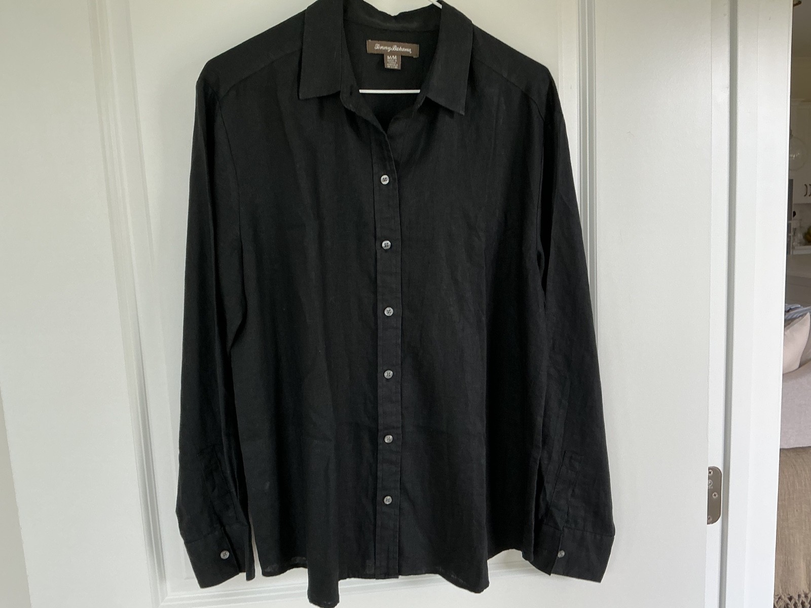 Tommy Bahama Linen Shirt Womens M Black NWT Classic Capsule