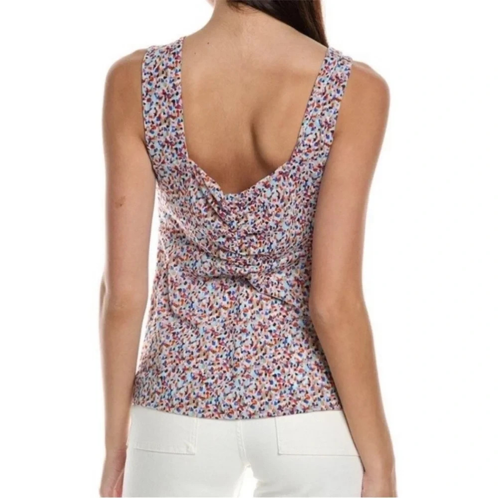 Cabi Bustier Tank Top #6314 Multicolor Confetti Mesh Twist Front Size Medium