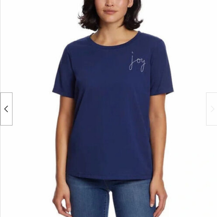 ELLA MOSS WOMEN’S FLATTERING FIT ULTRA SOFT PERFECT TEE (BLUE GRAY/WHITE S)NWT