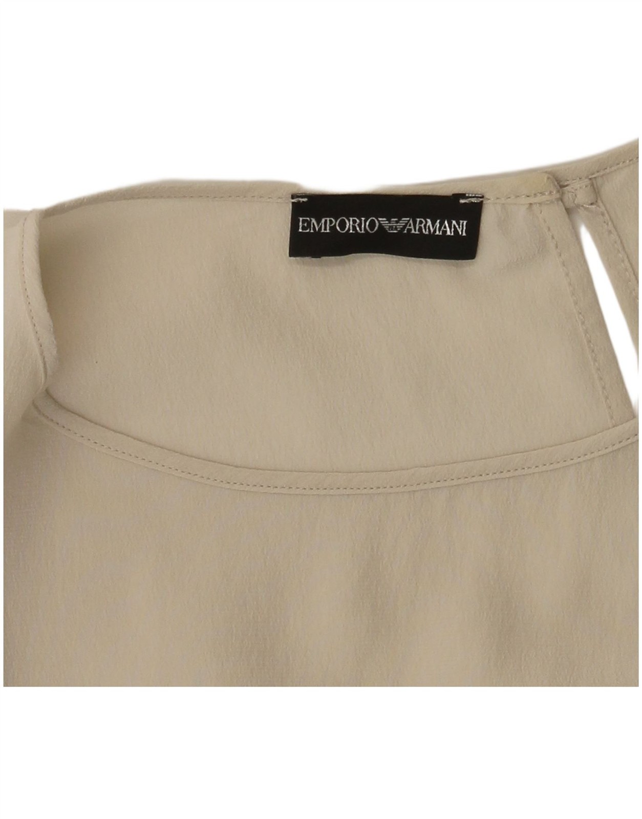 Emporio Armani Womens Blouse Top UK 14 Medium Beige AJ29