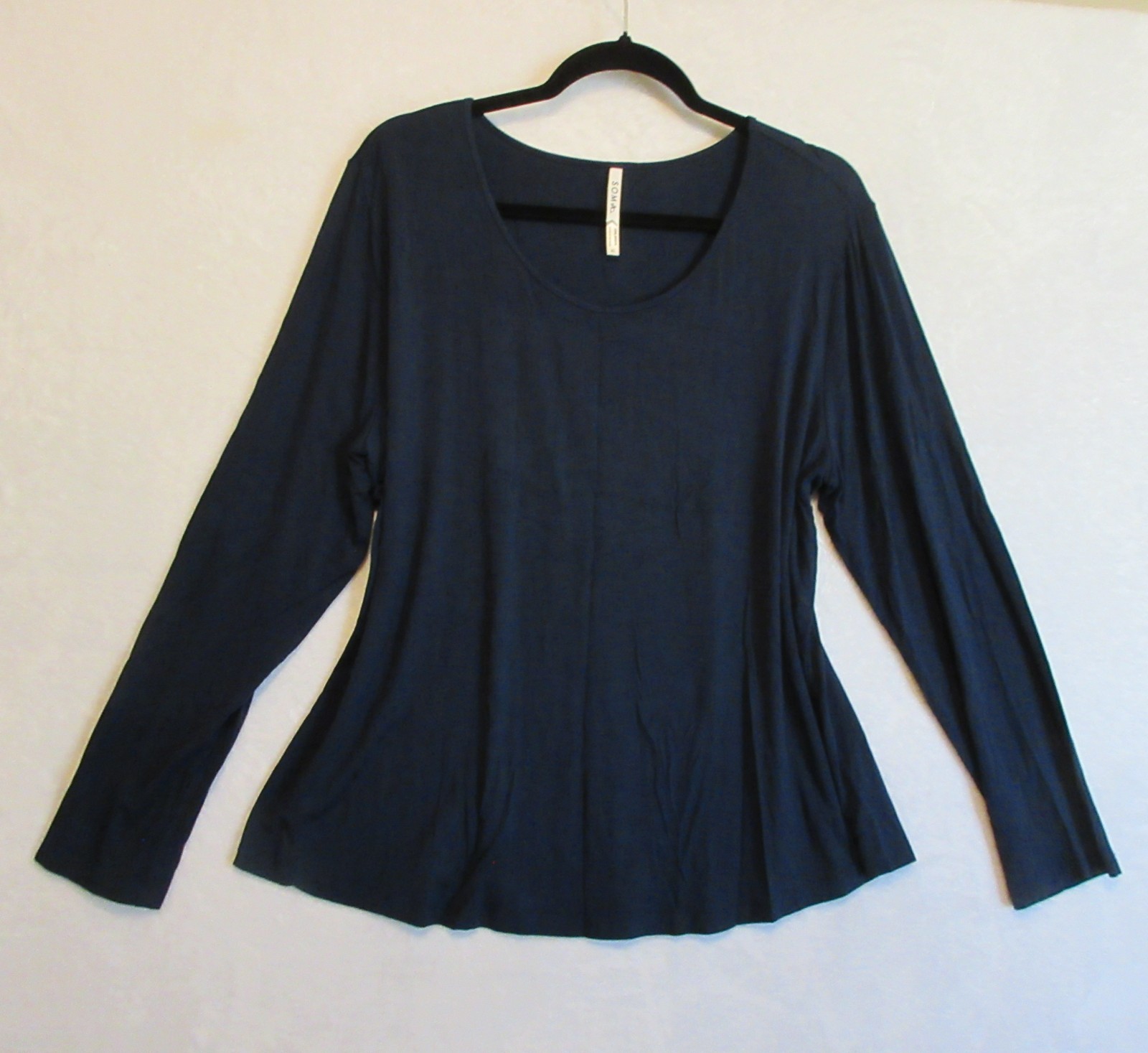 Soma T-Shirt Women’s Size XL Navy Blue Long Sleeve Jersey Knit Stretch Top
