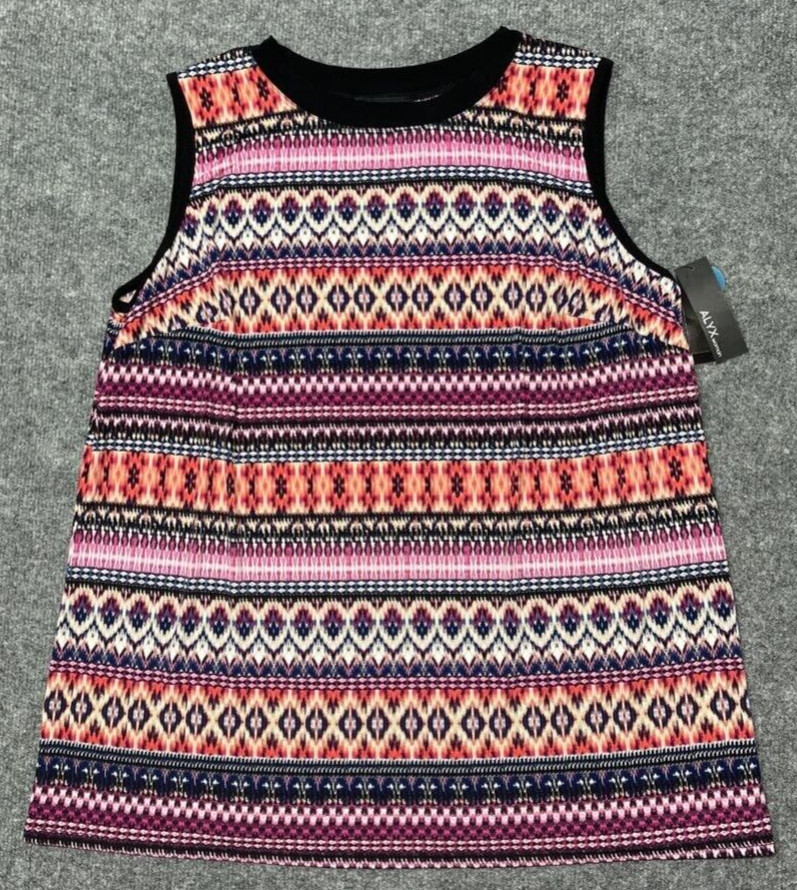 Alyx Tank Top Womens Plus 0X Multicolor Southwestern Sleeveless Stretch USA New