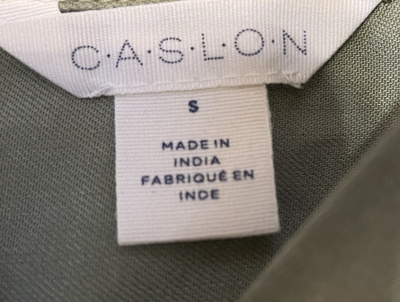 NWT Caslon Olive Green Women’s Roll Tab Sleeve Button Down Blouse Small Hi Low