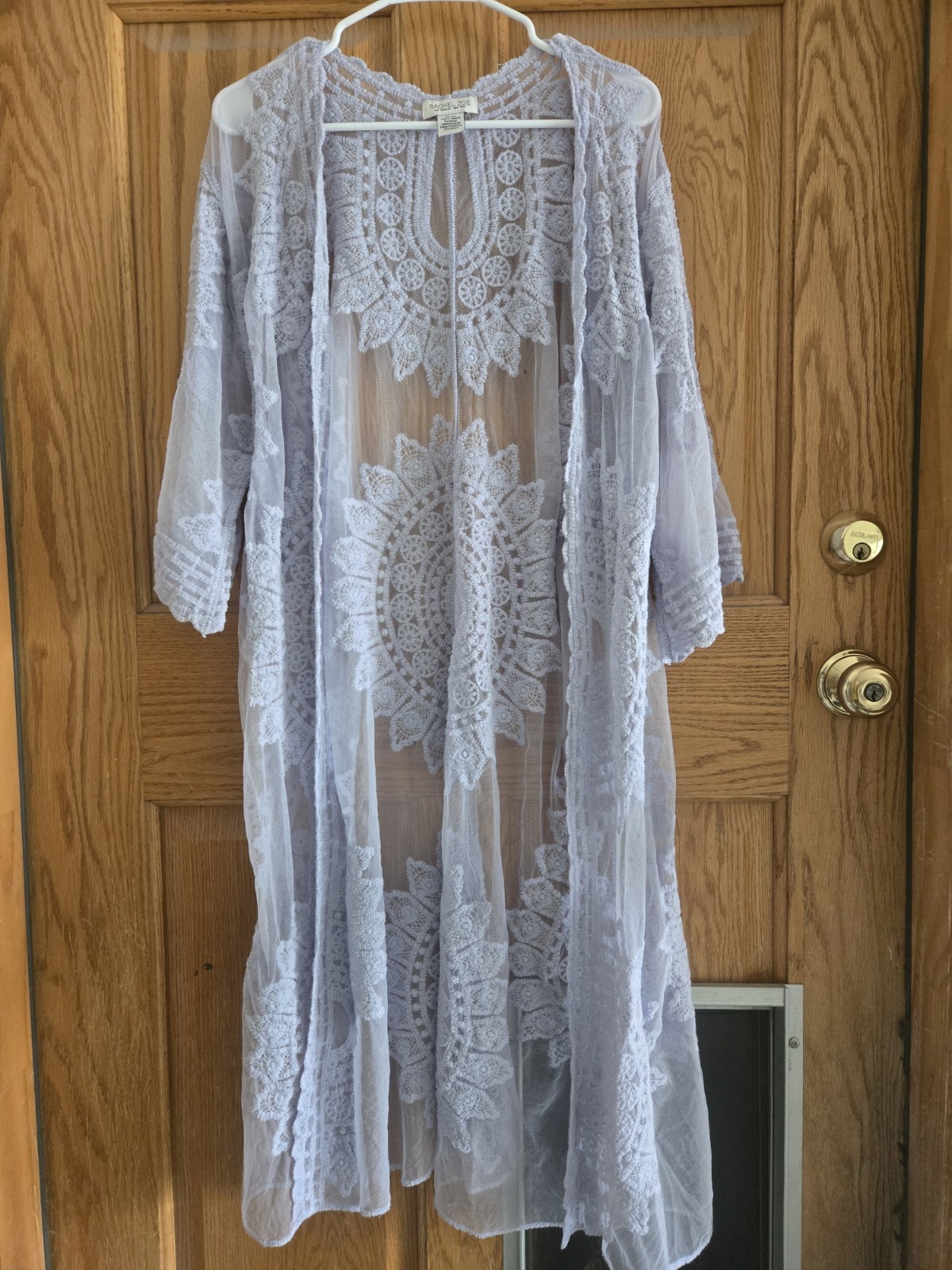 Rachel Zoe Lace Open Duster Half Sleeve Kimono Cover Up Cardigan