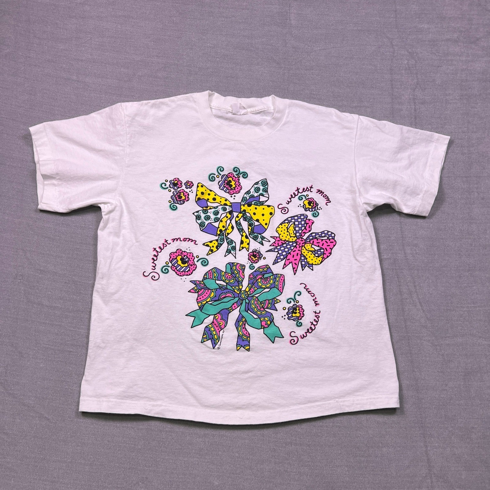 VTG Freestyle Graphic T Shirt Sweetest Bows Flowers Graphic Tee Women’s Size L