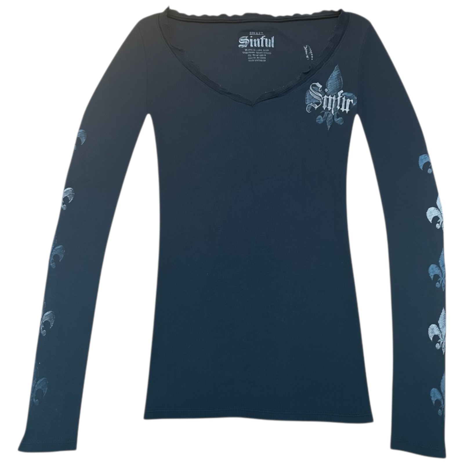 Women’s Sinful by Affliction Love & Pride L/S Vintage T-shirt Tee Top Y2K S-XL