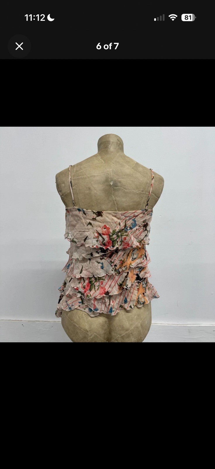 Vintage Y2K BCBG Max Azria 100% Silk Ruffled Cami