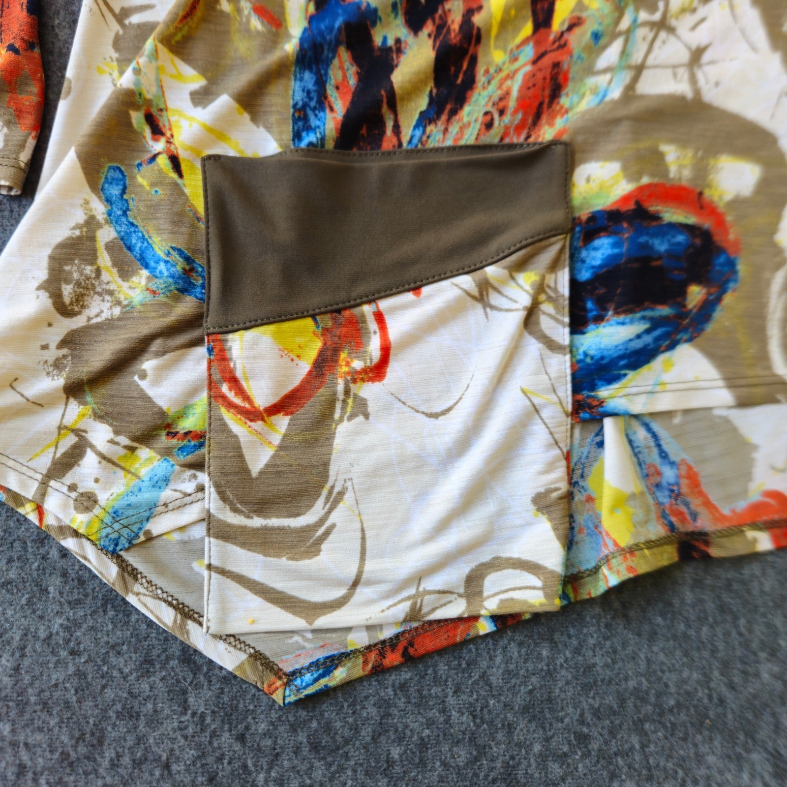 IC Bonnie K Abstract Splatter Tunic Top Small Avant Garde Whimsical Academia