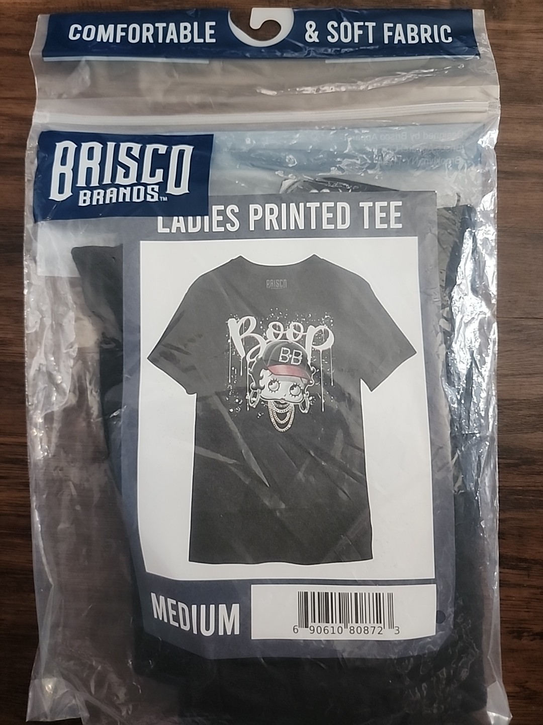 Brisco Brands Ladies Printed Tee Betty Boop Black Medium New Women’s M