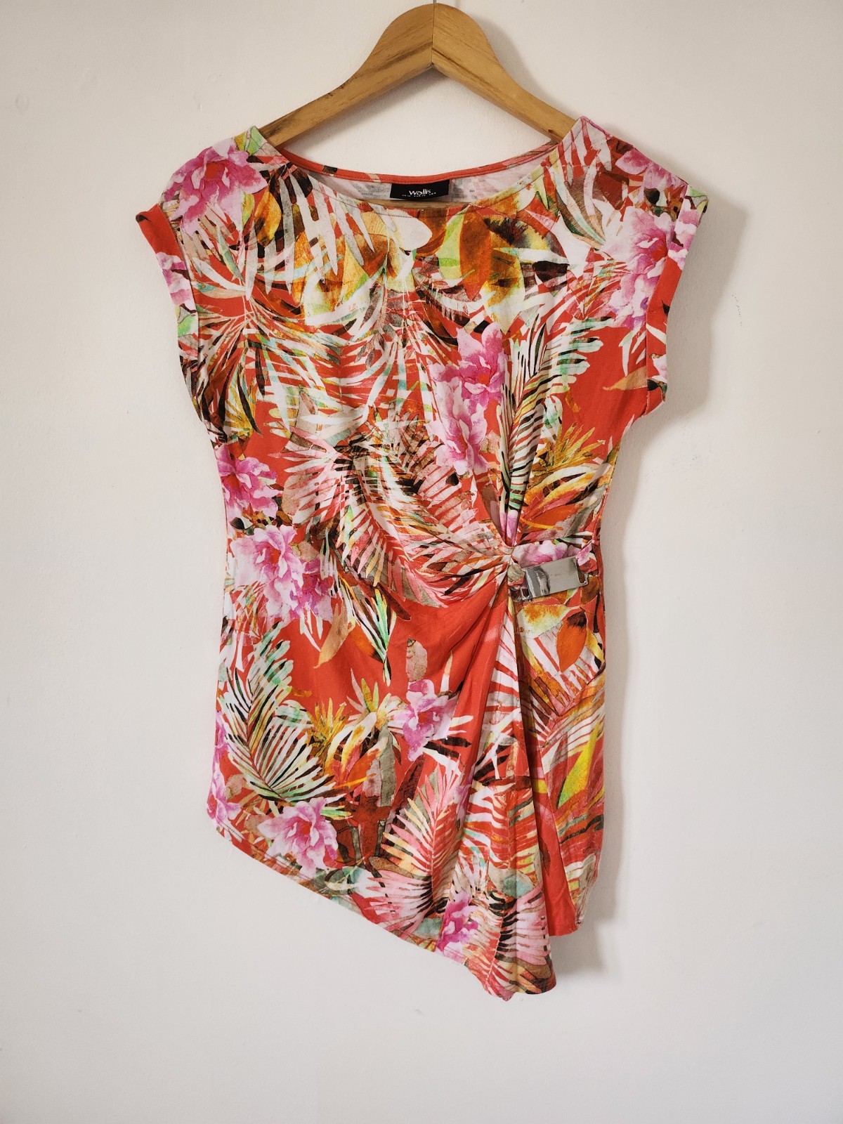Wallis Multicoloured Summer Top Size 10 – Asymmetric Hem – Party Holiday Summer