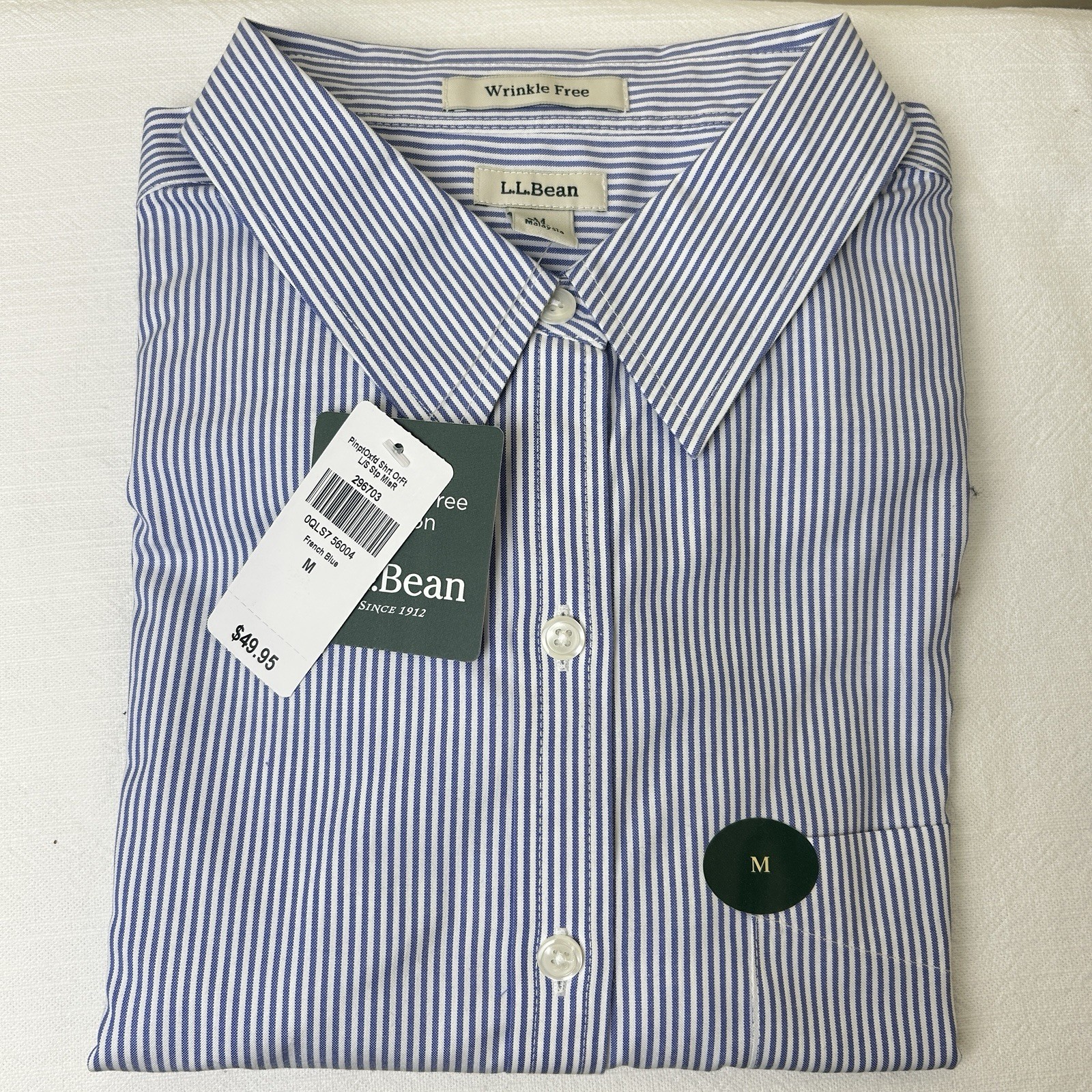 Women’s Wrinkle Free Pinpoint Oxford shirt M Reg in French Blue L.L. Bean