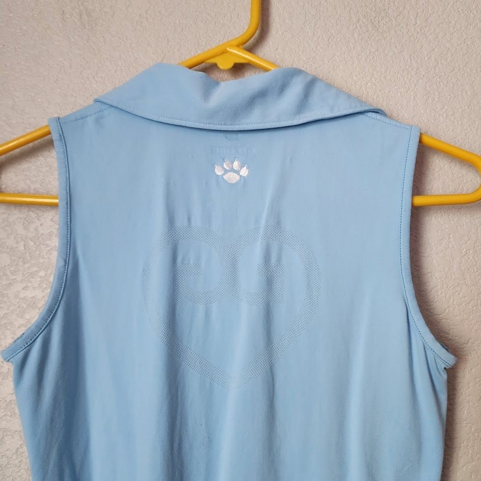 G/FORE Sleeveless polo tenniscore preppy golf shirt in light blue