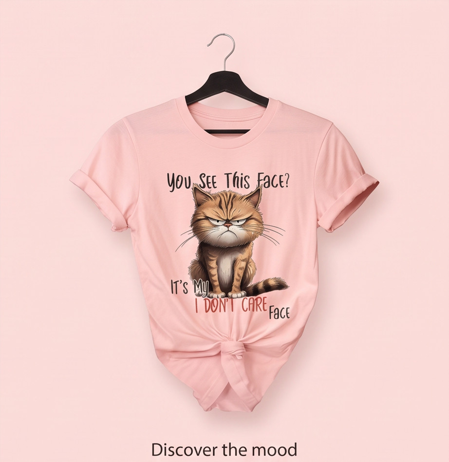 Ladies Pink Cat Face T-Shirt Short Sleeve Round Neck UK 16 XL Novelty Top