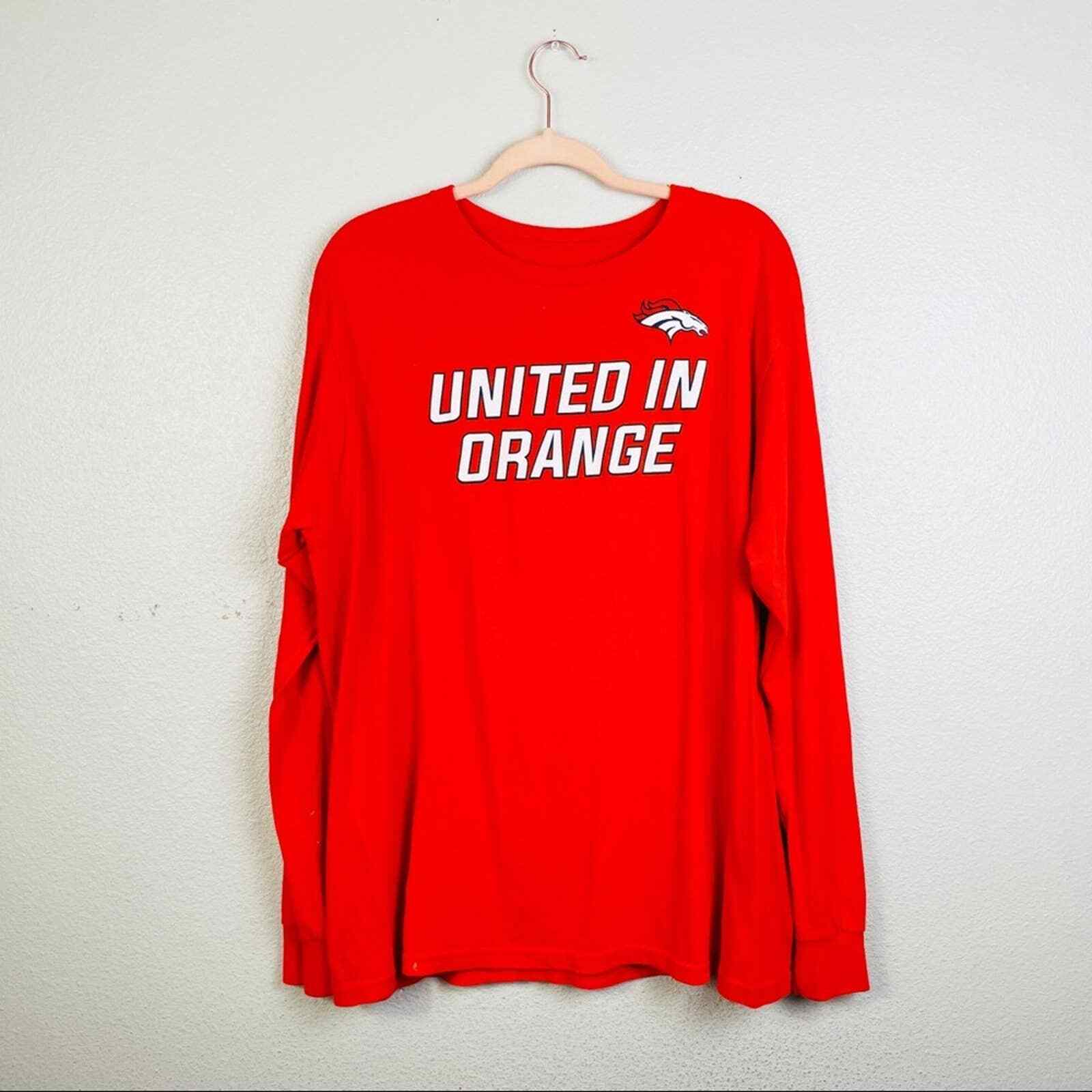 NFL Team Apparel Denver Broncos United In Orange Long Sleeve Top XL