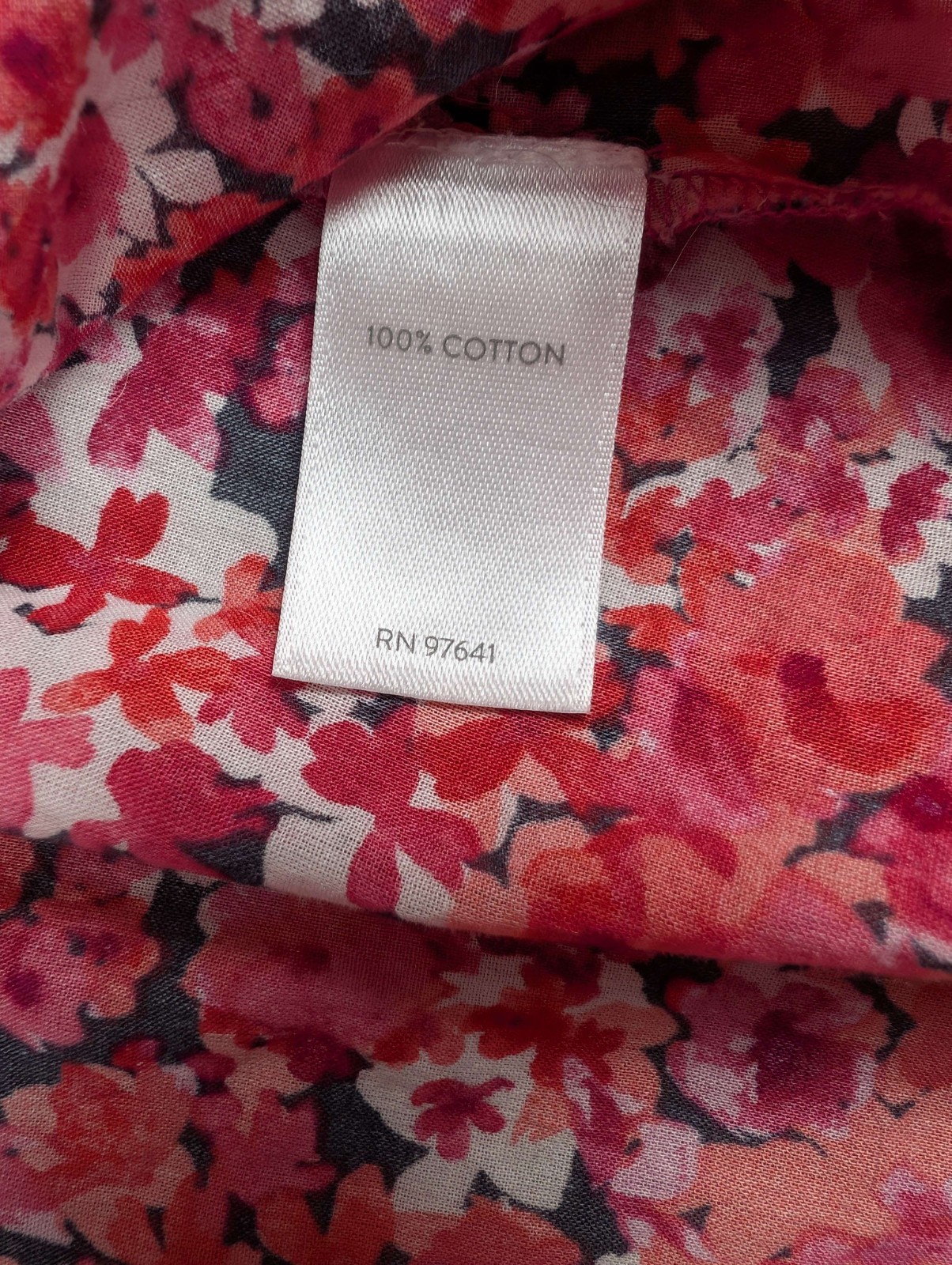 J. Jill Ditsy Button-Down Floral Blouse Lightweight Office Semi Sheer Size S