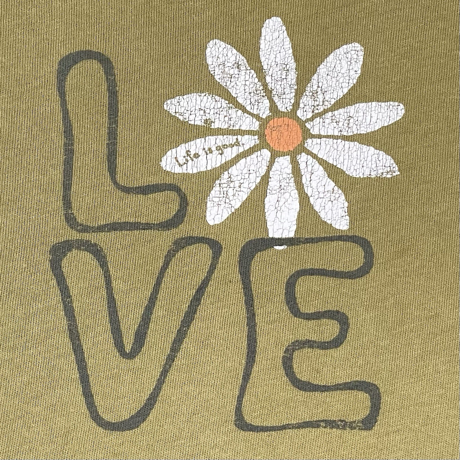 Life is Good Shirt Womens l Green Love Flower Classic Fit Tee