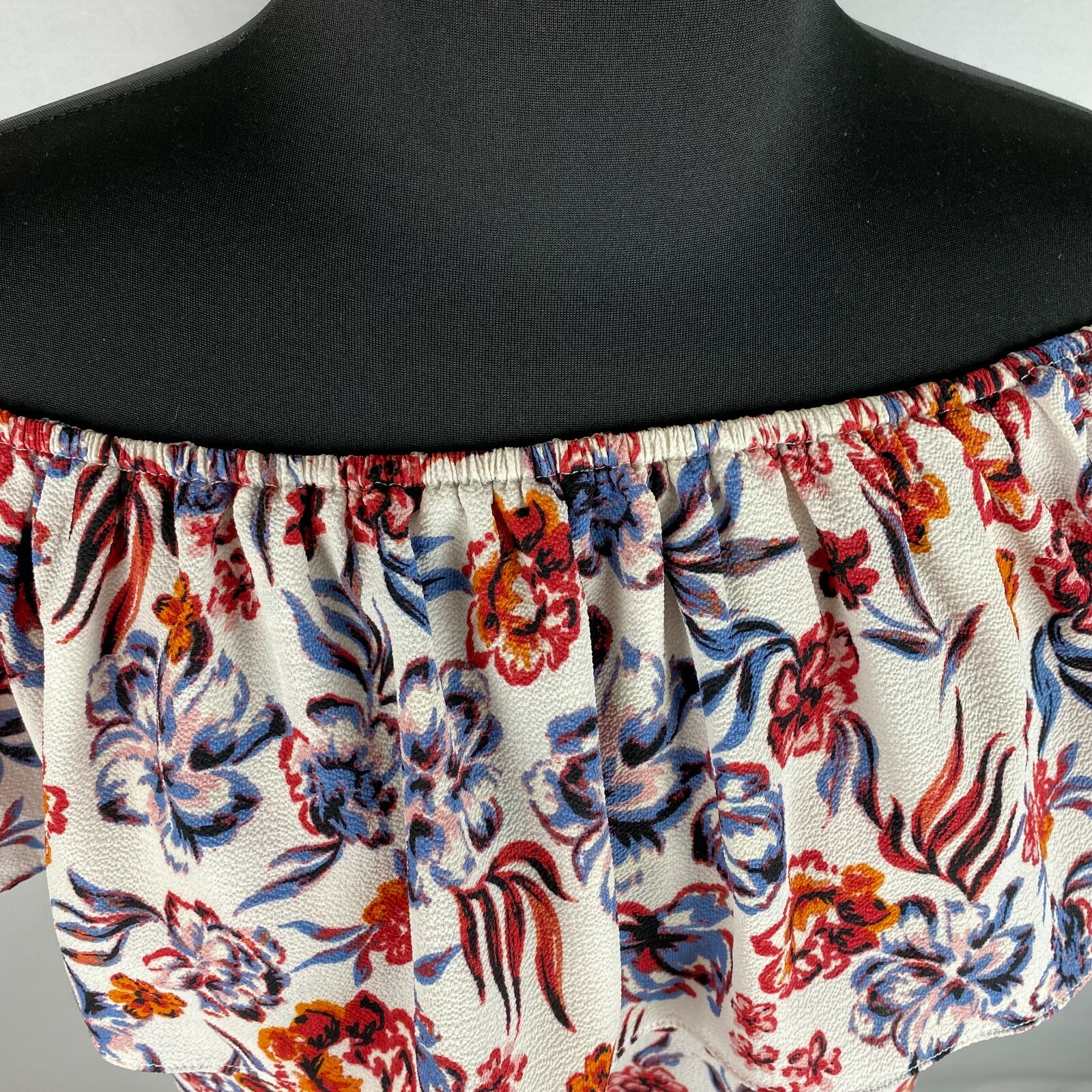 Cooper & Ella Off The Shoulder Blouse Womens M Floral Boho Chic Beachy Pretty