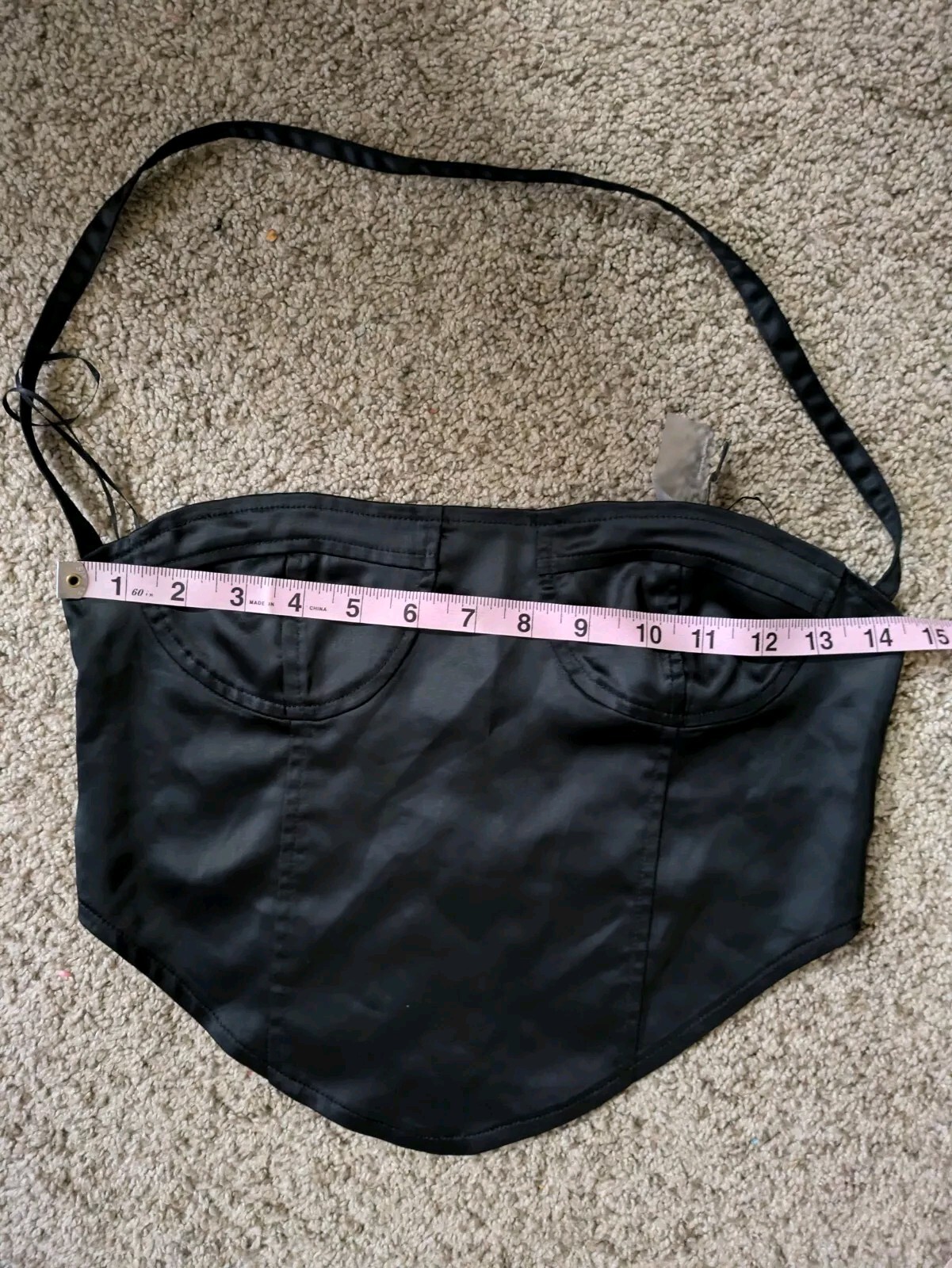 Lioness Black Satin Corset Halter Tank Top Size XS