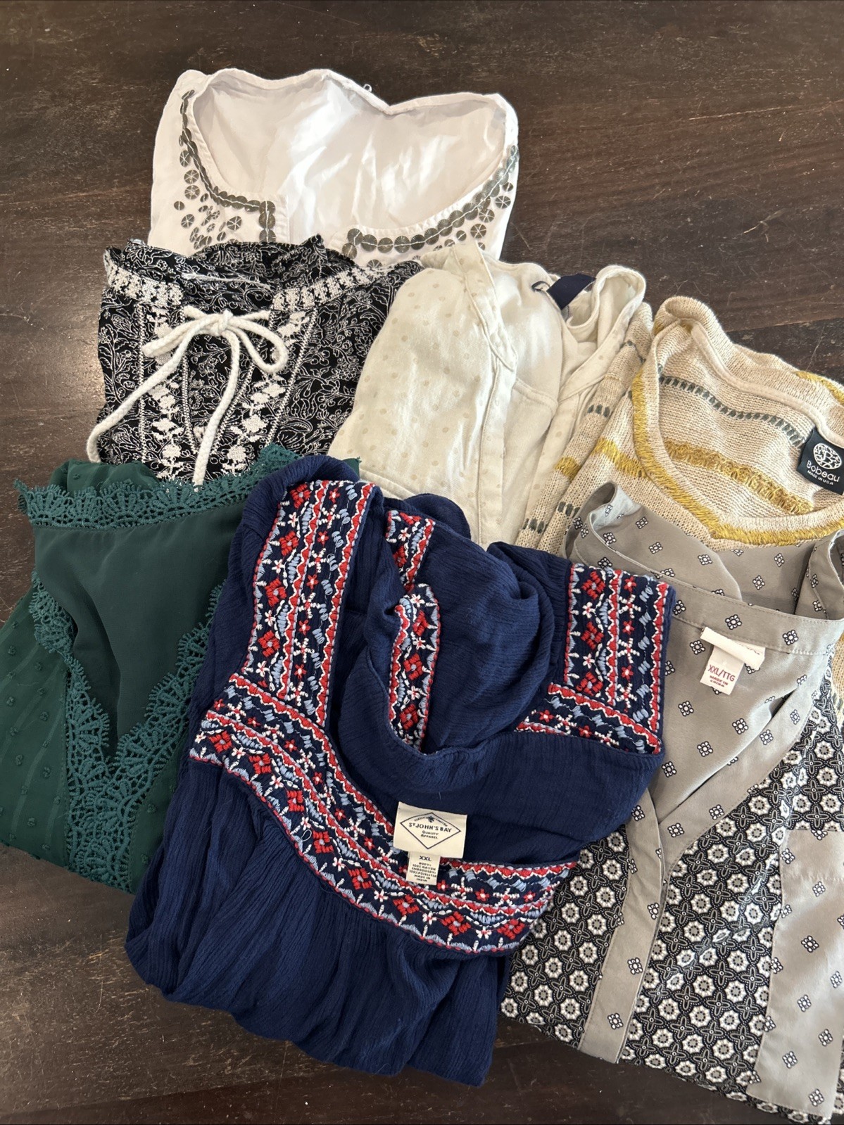 Lot of 6 Womens Tops Size XXL (Assorted Brands) Blouse Gap St John’s Bay Bobeau