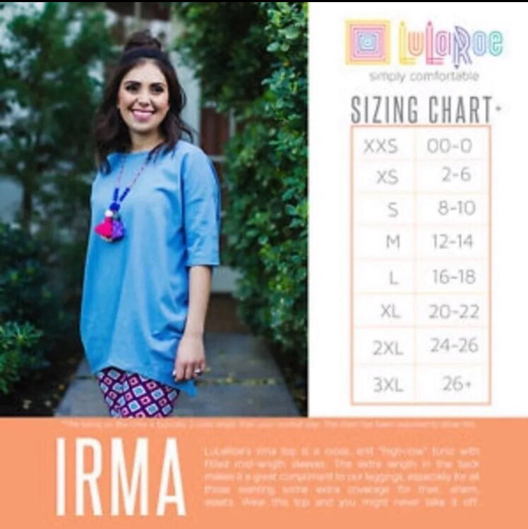 Lularoe Irma Tunic Animal Print Shirt 16/18 Cheetah White/Blue Unicorn Large 🦄