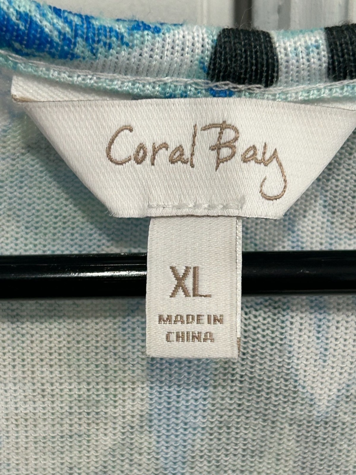 Coral Bay XL Blue Green Tropical Palm Tree Tie-Front V-Neck Top Naturecore Boho