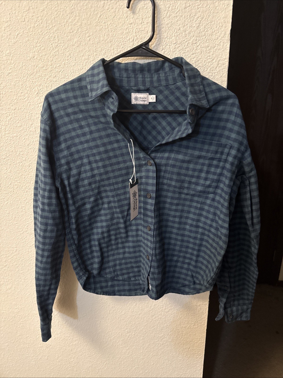 Alpine Design Mid Weight Green/Navy Women’s Flannel Size XS NWT