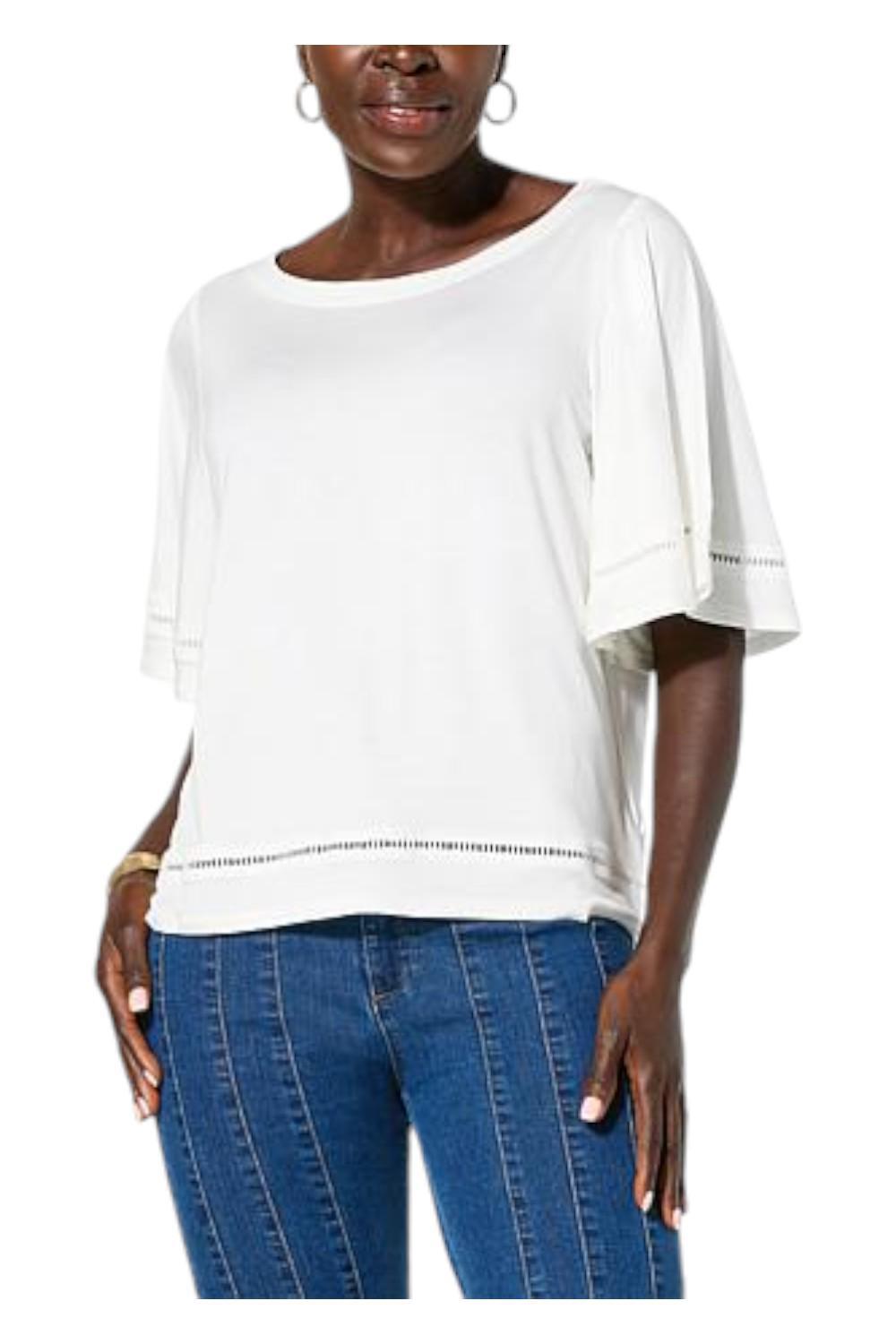 TWRHLL by Christie Brinkley Bell Sleeve T-Shirt Ivory