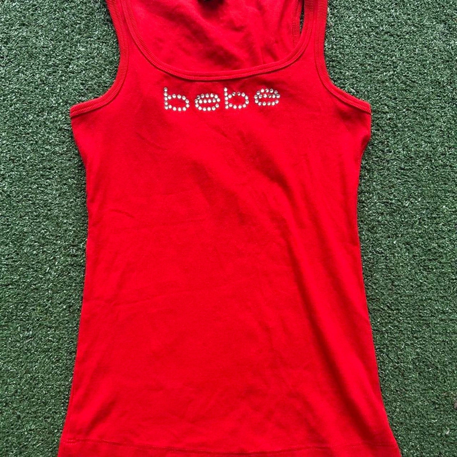 y2k bebe bling ribbed tank