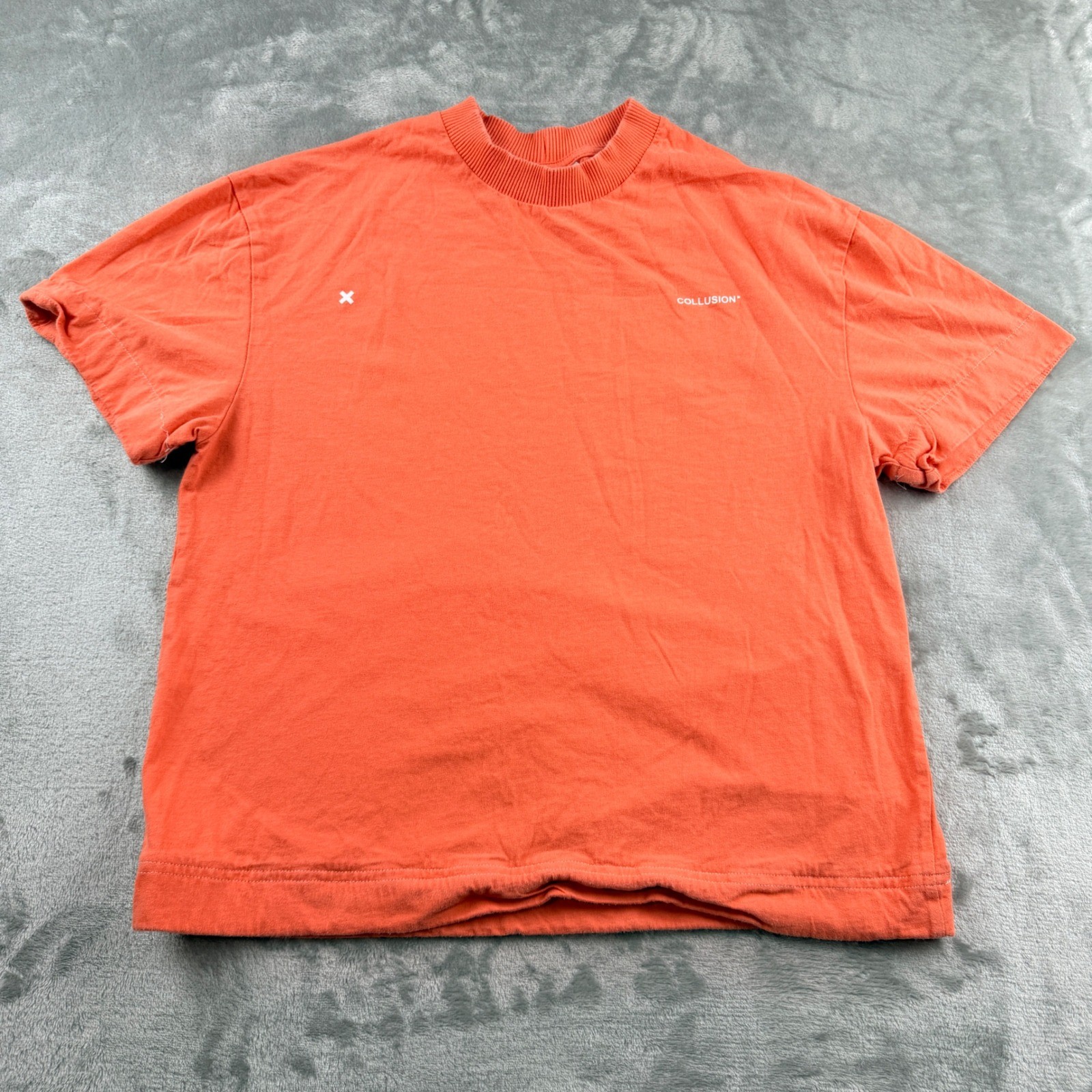Collusion Graphic Tee Women’s S Orange Infinity Album Launch Concert Style Shirt
