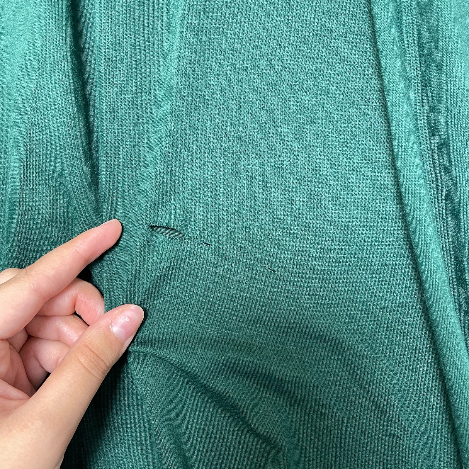 Dokotoo Blouse Top Womens XL Dark Green Summer Wear Pleated V-Neck Shirred Hem