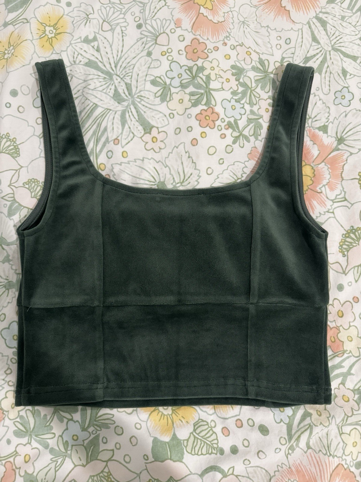 Bailey Rose Emerald Velvet Cropped Tank Top Size S Regular