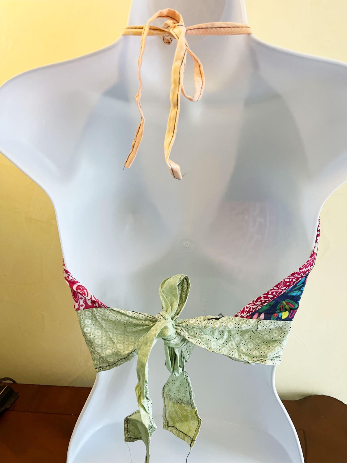 Bohemian Crop Top Patchwork Tropical Colors, Hippie Style Clothes