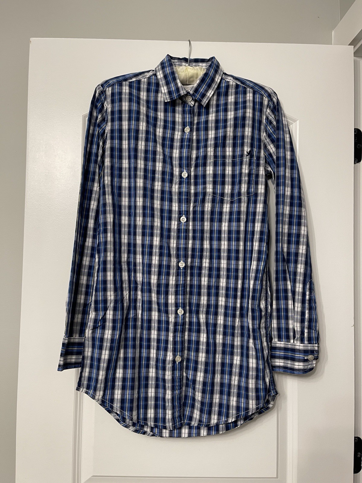 Aerie Blue Plaid Button Down Shirt Women’s S/P Long Sleeve Boyfriend Top