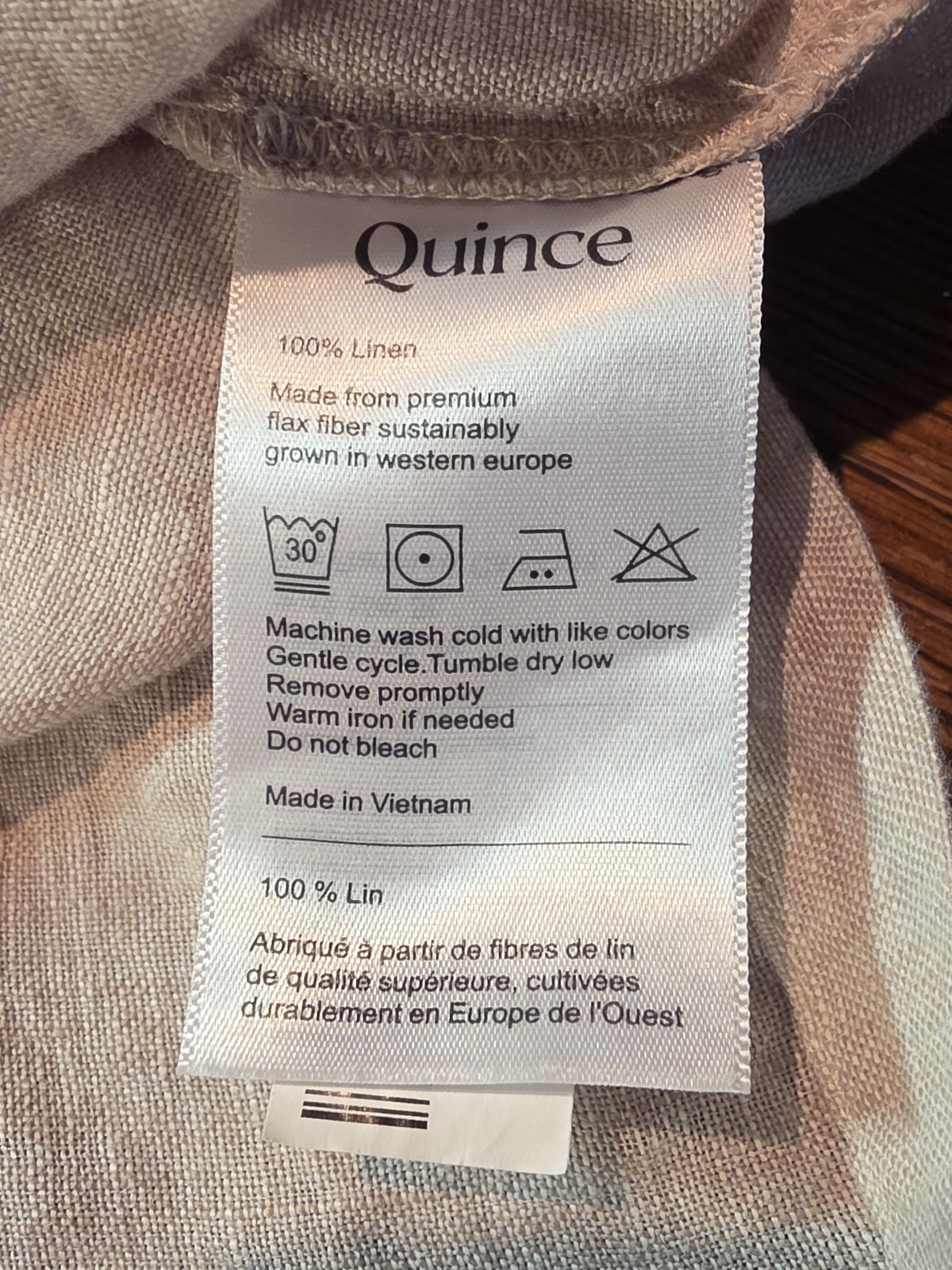 Quince Women’s Flax European Linen Tank Button Keyhole Neck Sz M Classic Preppy