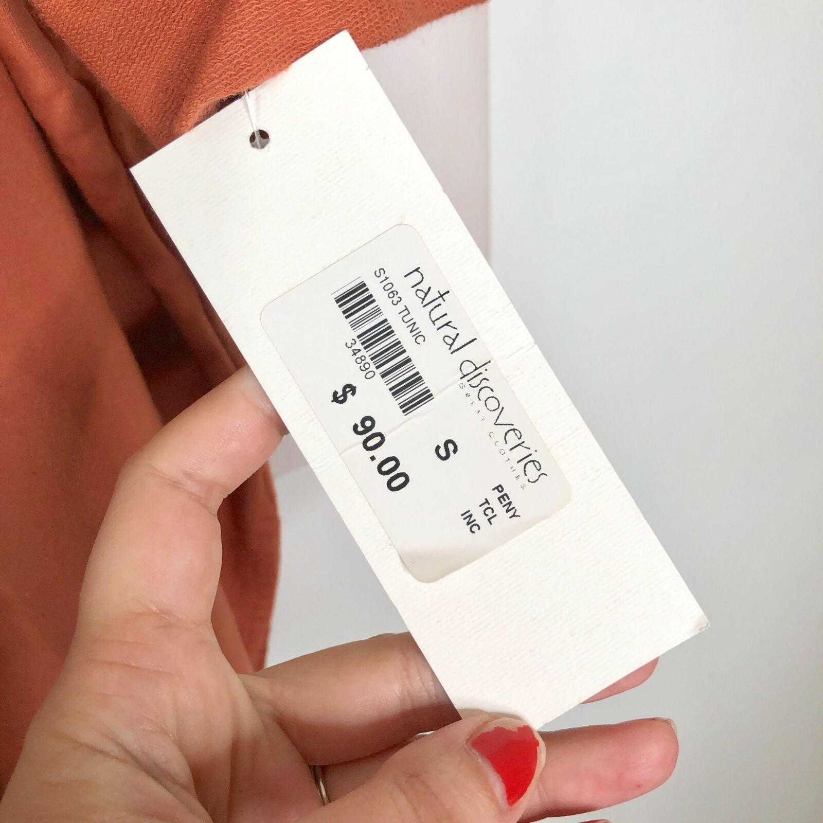 INAE Collection Top Small Tunic Oversized Lagenlook Orange Asymmetrical Hem NWT