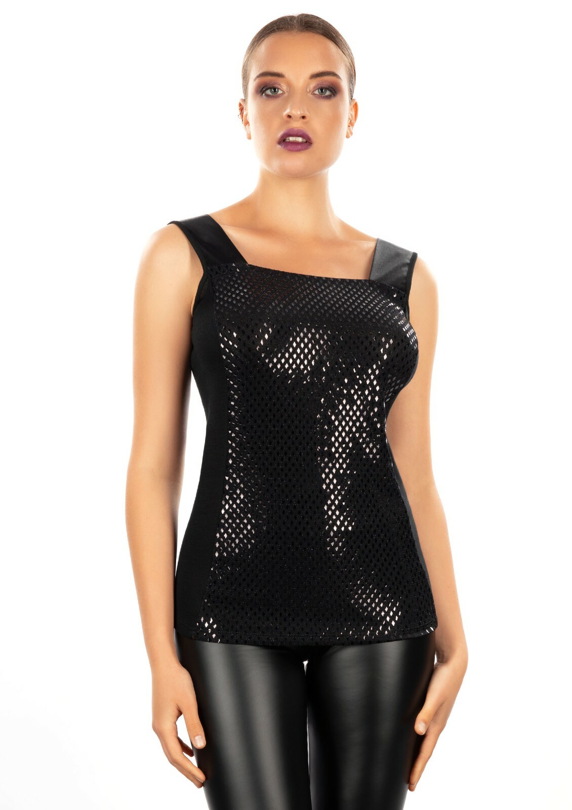 EGI Exclusive Wool Blend Lurex Sleeveless Top. Proudly Made in Italy (4309)