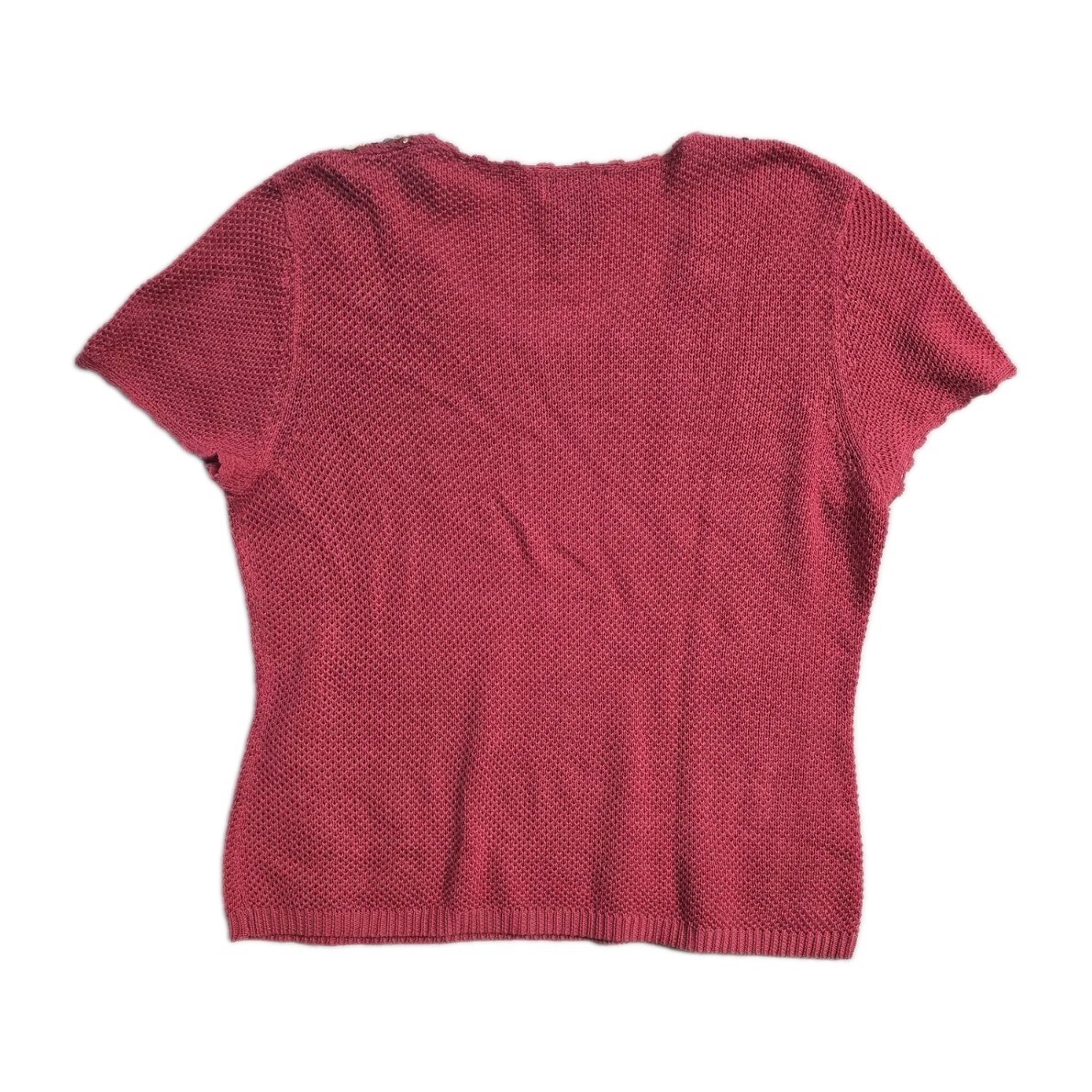 R.Q.T. Women’s Knit Top Pink L Sequin Cotton Blend Boho