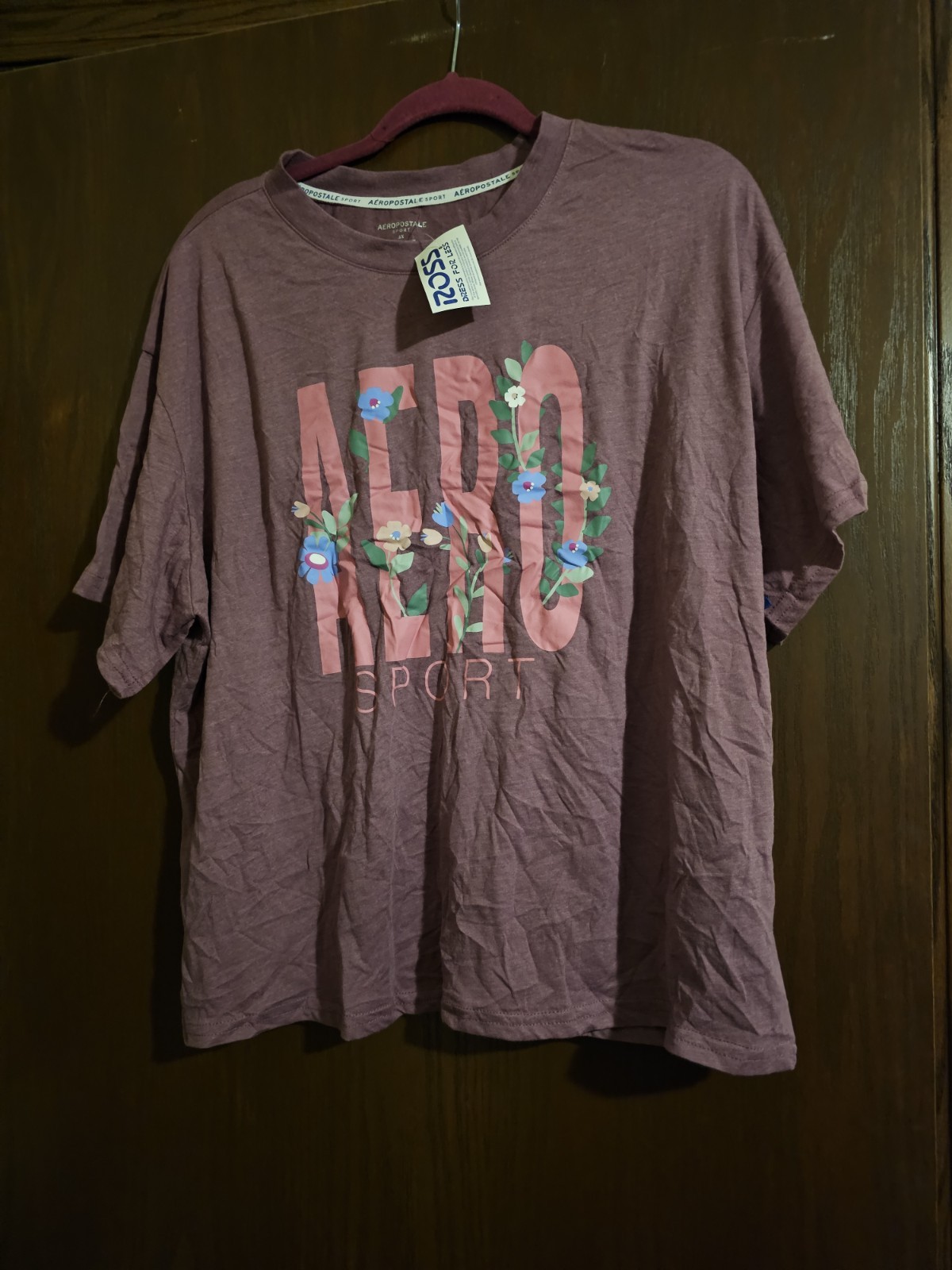 Plus Size AERO SPORT FLORAL MAUVE TOP SIZE 3X