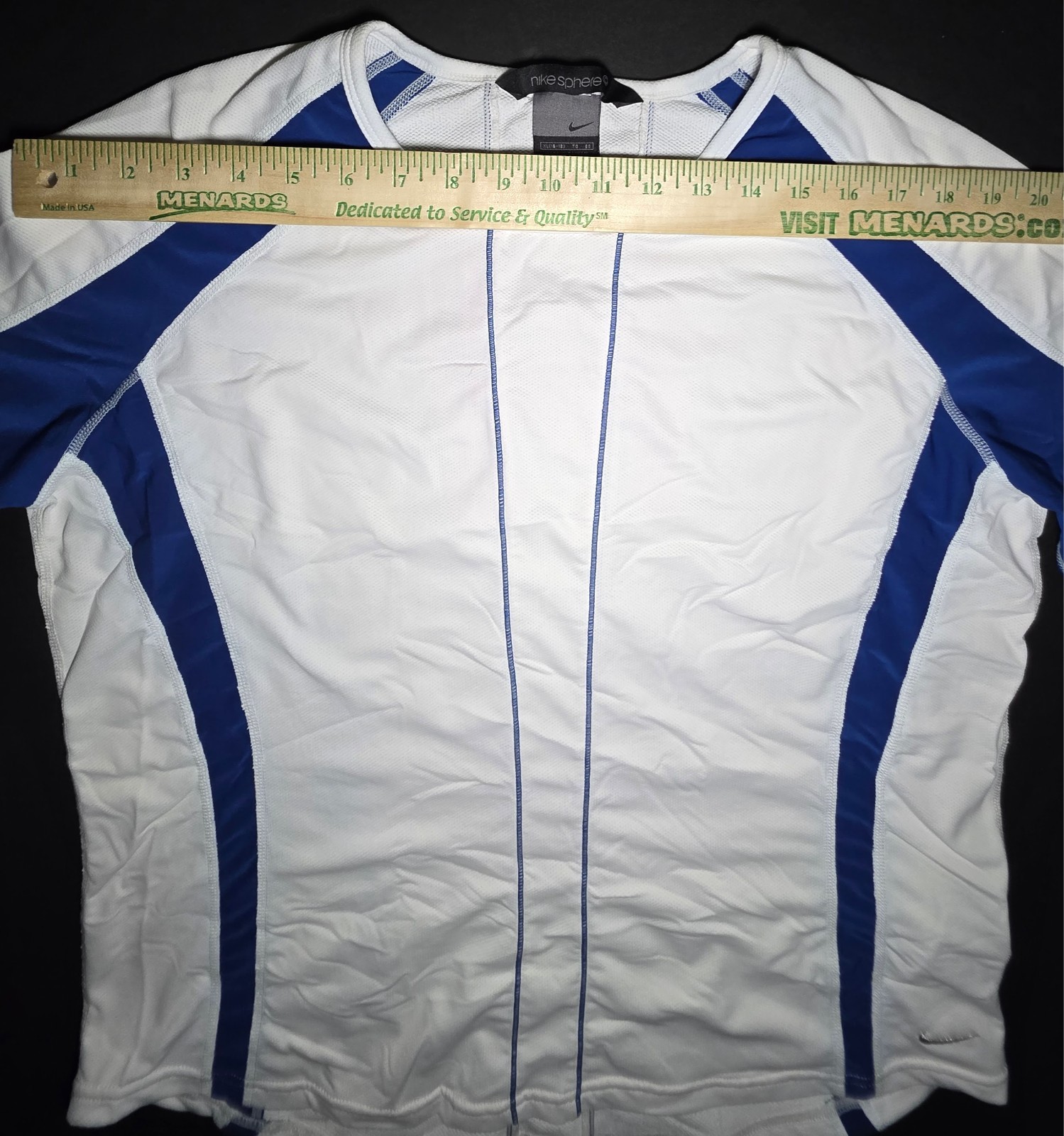 Nike Sphere Womens Blue and White Long Sleeve Exercise Shirt Size XL (16-18)