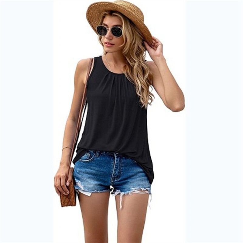 Tank Top Sleeveless Loose Womens Vest Tops Ladies Summer Holiday Fit Camisole