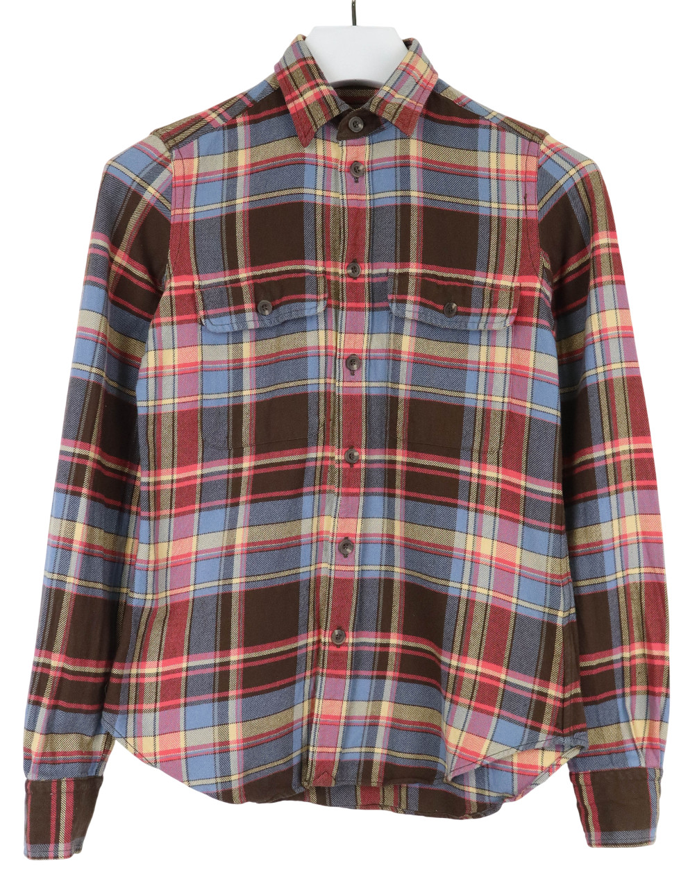 Ralph Lauren Shirt Womens 4 Plaid Multicolor Flannel Pockets Button