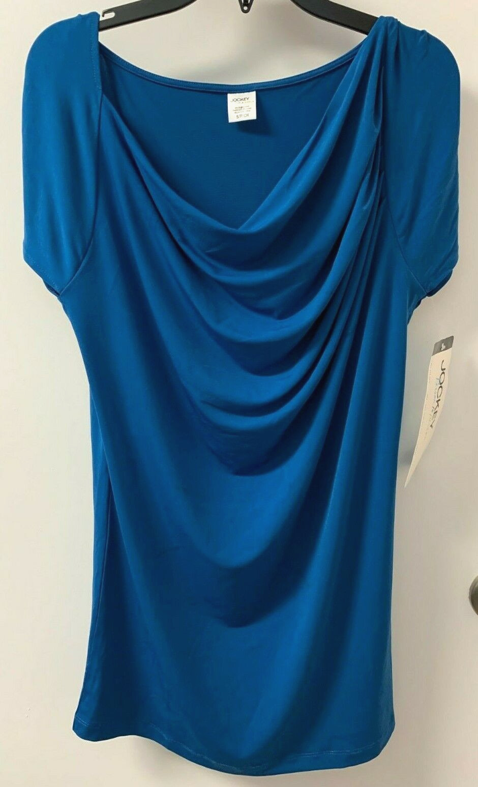 Jockey Womens Blue Sapphire Top Short Sleeve Misses Size S Dressy NWT